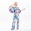 2020 New Design Womens Printed Off Shoulder Wide Leg Jumpsuits